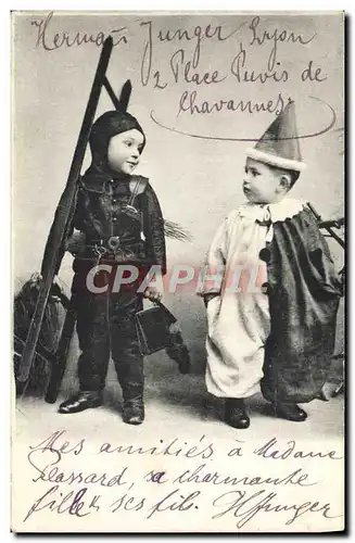 Cartes postales Fantaisie Enfants Ramoneur Clown