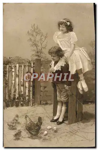 Cartes postales Fantaisie Enfants Poule