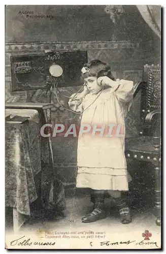 Cartes postales Fantaisie Enfant Telephone