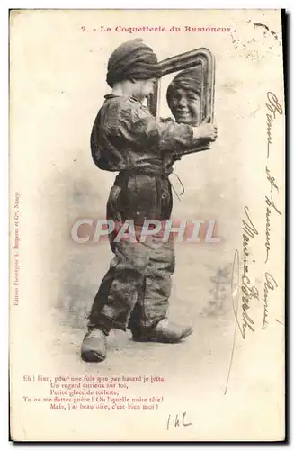 Cartes postales Fantaisie Enfant La coquetterie du ramoneur