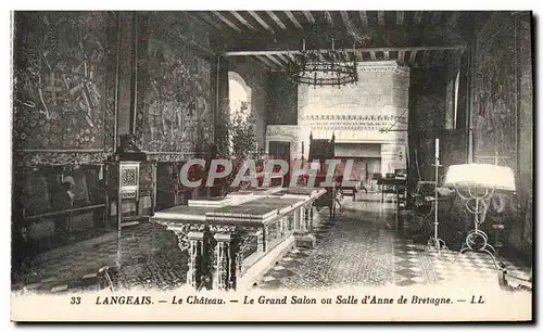 Cartes postales Langeais Le Chateau Le Grand Salon ou Salle D&#39anne De Bretagne