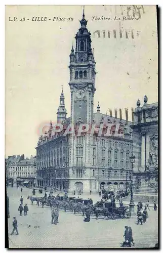 Ansichtskarte AK Lille Place Du theatre La Bourse