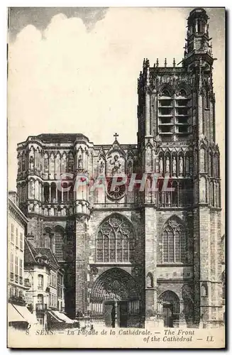 Cartes postales Sens La Facade De La Cathedrale