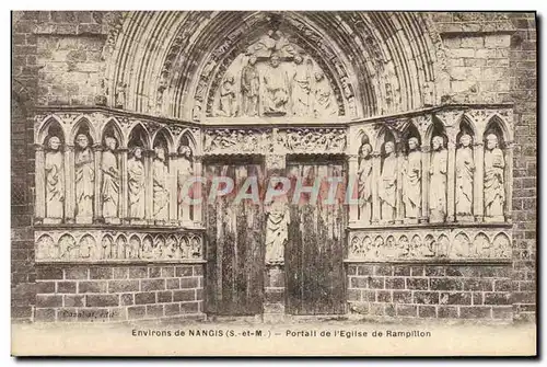 VINTAGE POSTCARD Surroundings De Nangis Gate De I&#39 Eglise De Rampillon