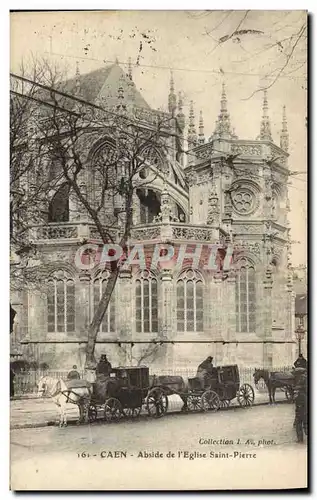 Ansichtskarte AK Caen Abside De I&#39Eglise Saint Pierre Caleches