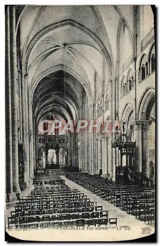 Cartes postales Catjedrale De Sens La nef