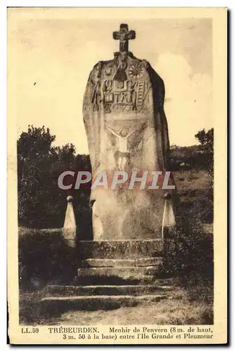 Cartes postales Trebeurden Menhir De Penvern entre l&#39ile Grande et Pleumeur