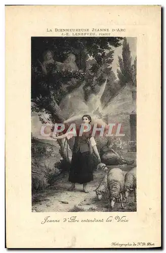 Cartes postales La Bienheureuse Jeanne D&#39Arc entendant des vois Moutons Ange