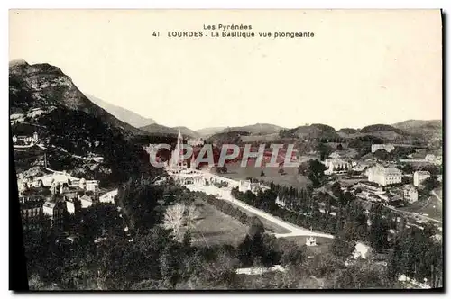 Cartes postales Lourdes La Basilique Vue Plongeante