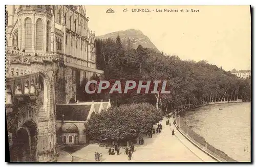 Cartes postales Lourdes Les Piscines Et Le Gave