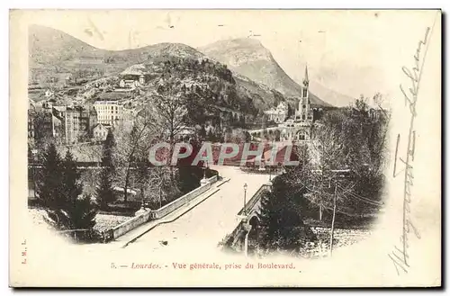 Cartes postales Lourdes Vue Generale Prise Du Boulevard