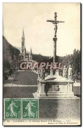 Ansichtskarte AK Lourdes Le Calviere Breton Et La Basilique