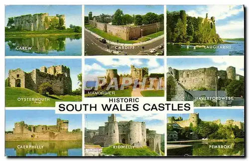 Cartes postales moderne Historic South Wales Castles Carew Cardiff Laugharne Oystermouth Manorbier