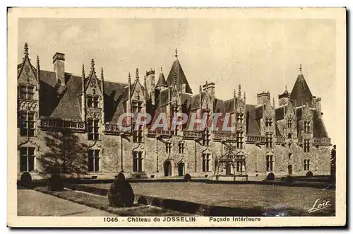 Cartes postales Chateau De Josselin Facade Interieure