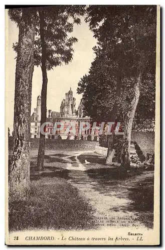 Cartes postales Chambord Le Chateau A Travers Les Arbres