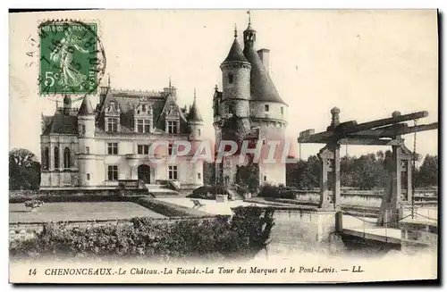 Ansichtskarte AK Chenonceaux Le Chateau La Facade La Tour des Marques