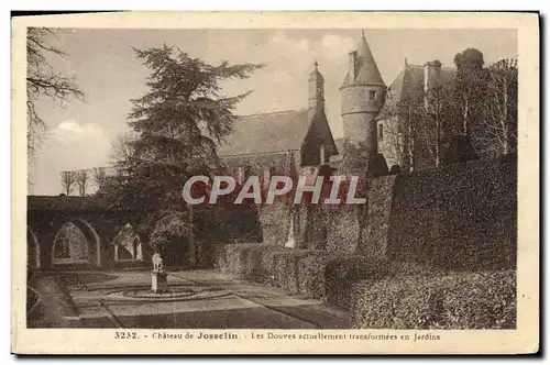 Cartes postales Chateau de Josselin Les Douves actuellement transformees en jardins