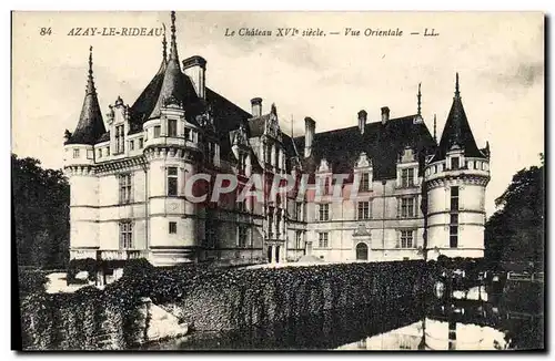 Cartes postales Azay Le Rideau Le Chateau Vue orientale