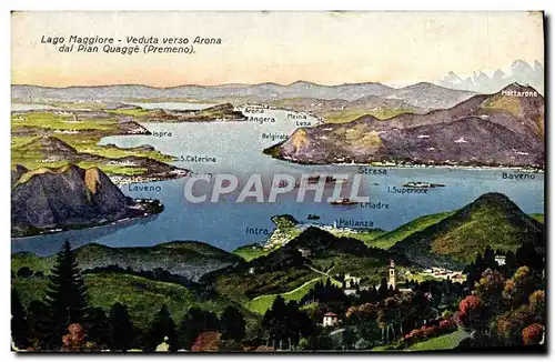 Cartes postales Lago Maggiore Veduta Verso Arona dal Pian Quagge Premeno