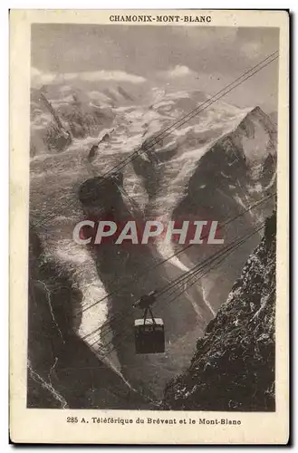 Cartes postales Chamonix Mont Blanc Teleferique du Brevent et le Mont Blanc