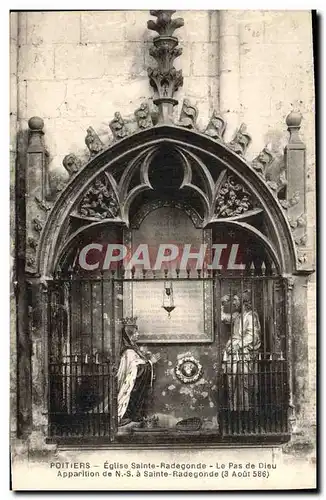 Cartes postales Poitiers Eglise Sainte Radegonde Le Pas de Dieu Apparition de NS a Sainte Radegonde