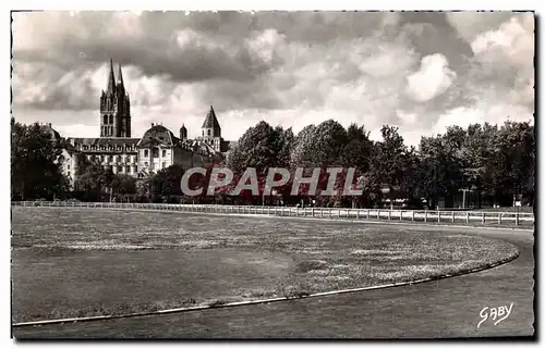 Cartes postales moderne Caen Stade Helitas et l'Abbaye aux Hommes