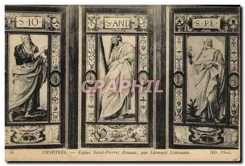 Cartes postales Chartres Eglise Saint Pierre Emaux Par Leonard Limousin