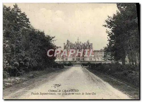 Ansichtskarte AK Chambord Le Chateau Facade septentrionale Vue prise de la route de Saint Die