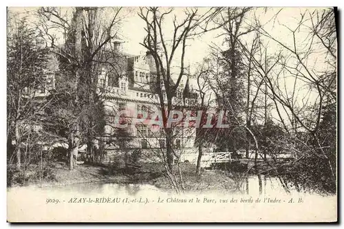 Ansichtskarte AK Azay le Rideau Le Chateau et le Parc Vus des Bords de l&#39Indre