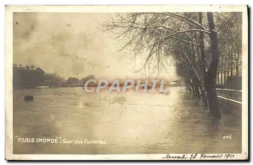 Cartes postales Paris Inonde Quai des Tuileries Inondations