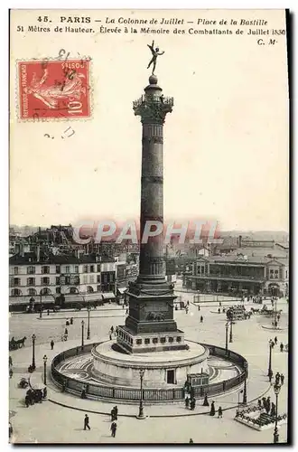 Cartes postales Paris La Colonne de Juillet Place de la Bastille