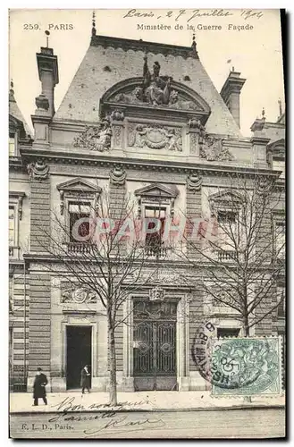 Cartes postales Paris Ministere de la Guerre Facade