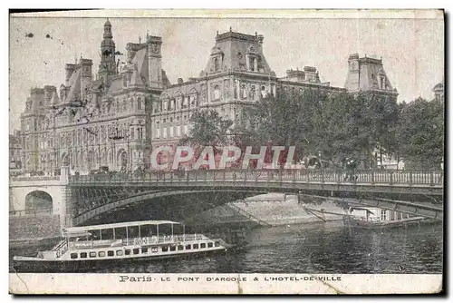 Cartes postales Paris Le Pont D&#39Arcole L&#39Hotel De Ville