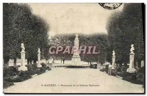 Cartes postales St Maixent Monument de la Defense Nationale Militaria