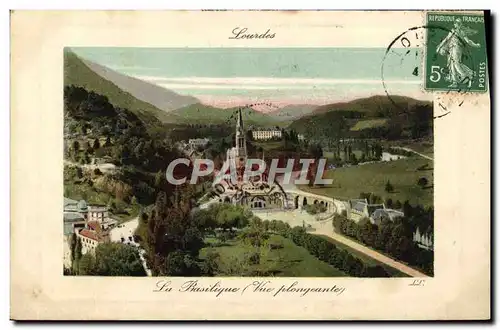 Cartes postales Lourdes La Basilique Vue Plongeante