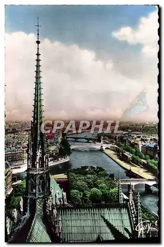 Moderne Karte Paris et Ses Merveilles La Seine en amont de Notre Dame