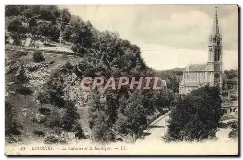 Ansichtskarte AK Lourdes Le Calvaire et la Basilique