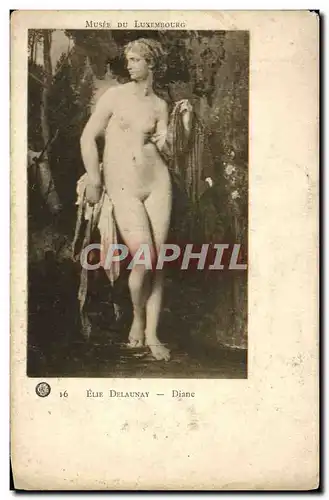 Cartes postales Fantaisie Femme Musee du Luxembourg Elie Delaunay Diane Erotique