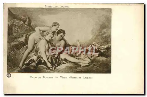 Cartes postales Fantaisie Musee du Louvre Francois Boucher Venus desarmant l&#39amour