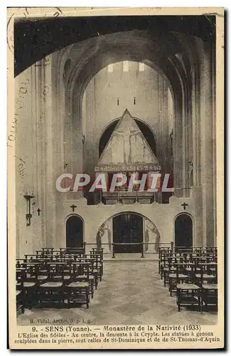 Cartes postales Sens Monastere de la Nativite Eglise des fideles