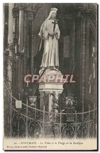 Cartes postales Pontmain Le trone et la vierge de la basilique