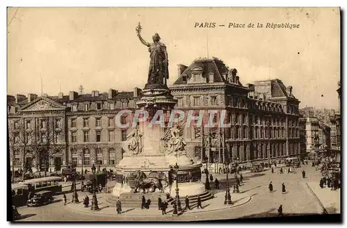 Cartes postales Paris Place de la Republique Lion