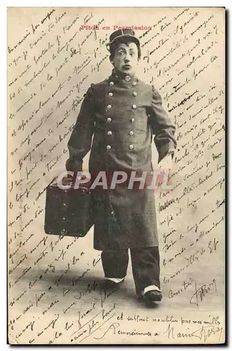 Cartes postales Pitou en Permission Soldat Militaria