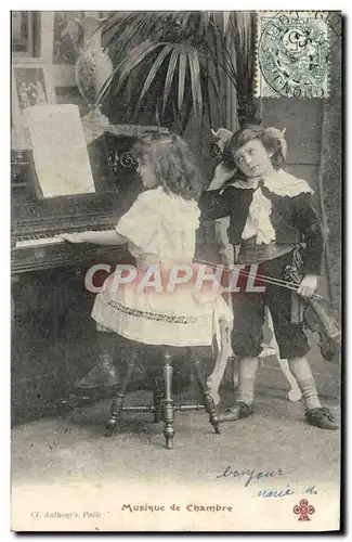 Cartes postales Musique de Chambre Enfants Violon Piano