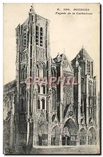 Ansichtskarte AK Bourges Facade de la Cathedrale