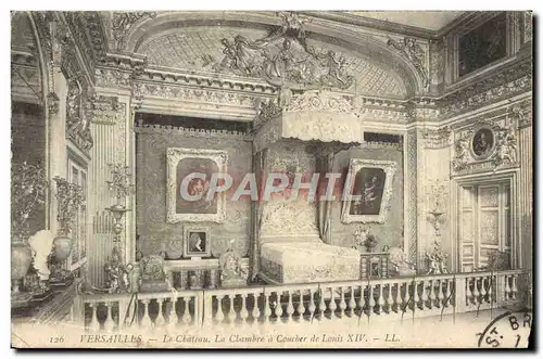 Cartes postales Versailles Le Chateau La Chambre a Coucher de Louis XIV