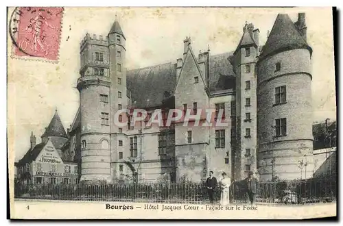 Ansichtskarte AK Bourges Hotel Jacques Coeur Facade sur le Fosse