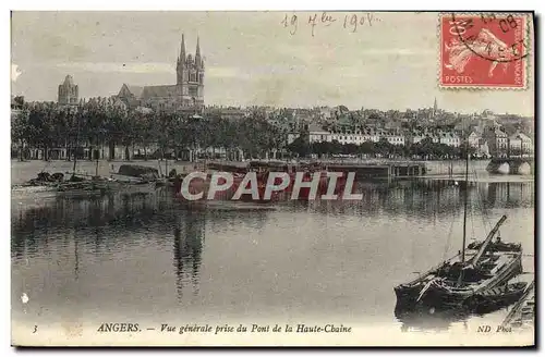 Cartes postales Angers Vue Generale Prise Du Pont De La Haute Chaine Bateau