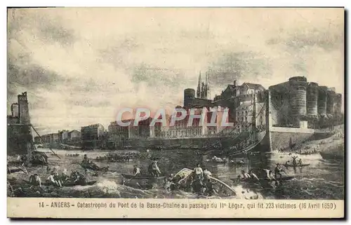 Cartes postales Angers Catastrophe Du Pont De La Basse Chaine au passage du 11eme Leger