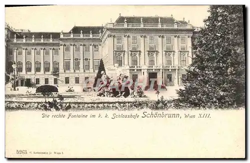 Ansichtskarte AK Die Rechte Fontaine Im kk Schlosshofe Schonbrunn Wien